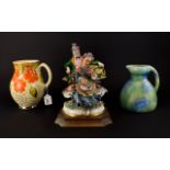 Samll Collection of Ceramics comprising Two Capodimonte Figures both 11 inches high comprising of a