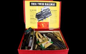 Trix Twin OO Gauge Railway Train System including locomotive, track, carriages, level crossing,