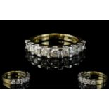 18ct White Gold 1/2 Eternity Set Diamond Ring. Eight ( 8 ) Diamonds In Total. Est Diamond Weight 1.