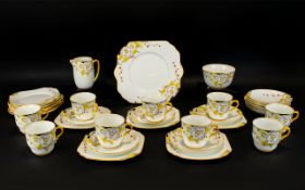 A Gladstone China Art Deco Part Tea Service ( 39 ) Pieces In Total.