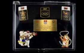 Olympic Interest Rare Enamel Pin Set By 3M Official set of sponsor pins by 3M,