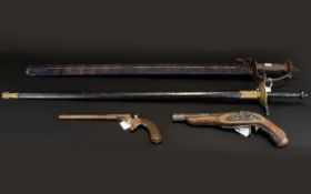 Display Purposes Only, Combined Hunting Sword and Flintlock Pistol,