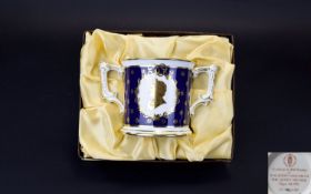 Limited Edition Royal Crown Derby Loving Cup to Commemorate the 80th Birthday of The Queen Mother. 6
