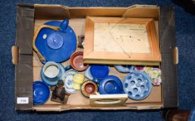 A Box Of Assorted Pottery including Wedgwood flower posies studio pottery,