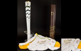 Olympic Interest Official Rio 2016 Olympic Torch Together With Torch Bearers Uniform Signed By