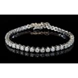 18ct White Gold Diamond Tennis Bracelet, Set With Approx 5cts Of Round Modern Brilliant Cut