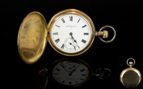 Elgin Watch Co Gold Plated - Keyless Full Hunter Pocket Watch. c.1900.