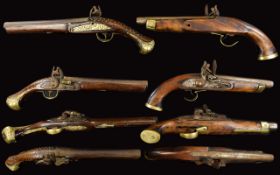 Early to Mid 19th Century Pair of Flintlock Pistols In A/F Condition,