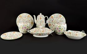 Minton 'Haddon Hall' Bone China Part Dinner Set (9) Items in total a pair of ginger jars with lids,