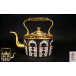 Royal Crown Derby Superb Quality and Impressive Old Imari Gold Band Pattern Large Teapot.