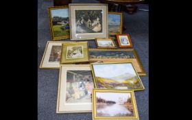 Collection Of Assorted Framed Painting And Prints 9 in total including seascapes, classical maiden