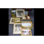 Collection Of Assorted Framed Painting And Prints 9 in total including seascapes, classical maiden