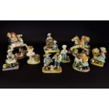 An Assorted Collection of Leonardo Collection Resin Figures (9) in total. Various poses and sizes.