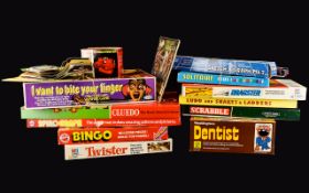 A Collection Of Games circa 1980's including Solitaire, Dragster, Ludo and Snakes And Ladders,