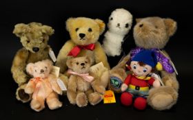 A Good Collection Of Vintage Teddy Bears And Toys Seven items in total to include mohair