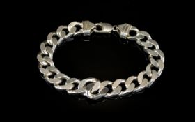 Heavy Silver Curb Bracelet. Weight 64 grams.