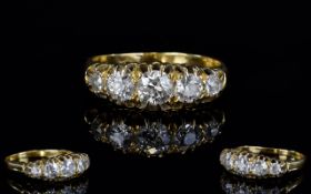 Antique Period 18ct Gold 5 Stone Diamond Ring. The Diamonds of Excellent Colour and Clarity. G