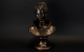 Modern Decorative Bust of A Classical Figure height 14 inches.