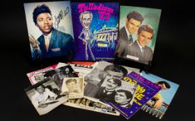 Pop Music Autograph Collection, signed photos and pictures, mainly 1960's.