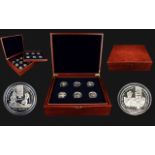 Royal Mint Channel Isle Complete Set of 18 Sterling Silver Proof Commemorative 5 Pound Coins /