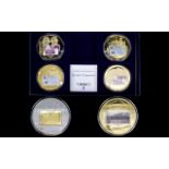 A Fine Collection of 24 Gold Plated Proof - Mint Treasury Banknotes & Commemorative Coins ( 6 ) In