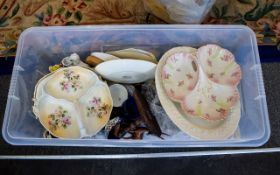 Large Collection of Pottery, to include cake dishes, Masons plates, wooden figure etc....