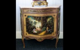 A Decorative French Style Marble Topped Bombe Chest 20th century ornamental cabinet with ormolu