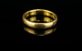 22ct Gold Wedding Band. Fully Hallmarked. 4.1 grams. Ring Size - I.