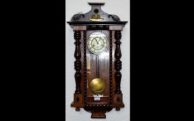 Late 19thC Walnut Cased Vienna Wall Clock, Marked GB For Gustav Becker,