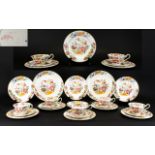 Wedgwood Etruria - Superb Quality Hand Painted and Enamel Scarce ( 32 ) Piece Tea Set. c.1920.