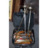 An Assorted Collection of Repro Military Items, to include swords, Kukri knives, daggers,