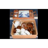 Box of Assorted Pottery including part teaset,