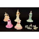 A Collection of Five Coalport Figures from The Debutante Collection Comprising Beth, Lucy,