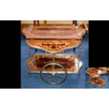 Vintage Retro Cocktail Cart Inlaid wood