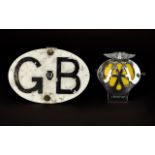 A Vintage Metal G.B Car Badge by The ' A