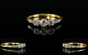 18ct Gold and Platinum 3 Stone Diamond R