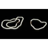 9ct Diamond Set Pearl Necklace and Brace