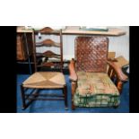 Ladder Back Rocking Chair With Rush Seat