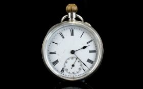 Antique Silver Pocket Watch with white f