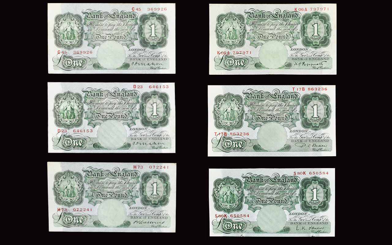 Bank of England Collection of Six One Po