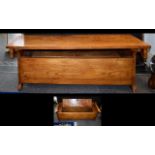 A Light Oak Monks Bench. Rustic style fo