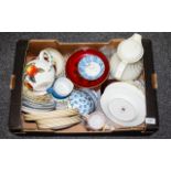 Box of Assorted Ceramics including Chine