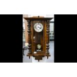 Walnut Cased Vienna Wall Clock, White Ch