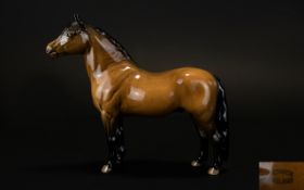 Beswick Pony Figure ' Dartmoor Pony ' Jentyle / Warlord, Bay / Gloss. Model No 1642, Designer A.