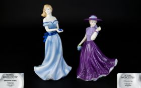 Royal Worcester - Ltd Edition Pair of Hand Painted Porcelain Figures.