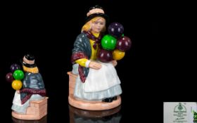 Royal Doulton Early Hand Painted Porcelain Figure ' Balloon Girl ' HN2818. Designer W.K. Harper.