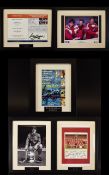 Liverpool Football Club Interest A Collection Of 5 Autographed And Framed Items.