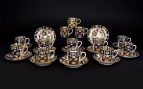 Blyth Co Ltd Diamond China Imari Pattern 8 Cups and Saucers. c.1912 + 3 similar with deeper