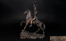 After Frederic Remington ( American 1861 - 1909 ) Height 12 Inches, Base 8.