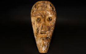 Old African Mask. Height 13.5 Inches & Width 7 Inches.